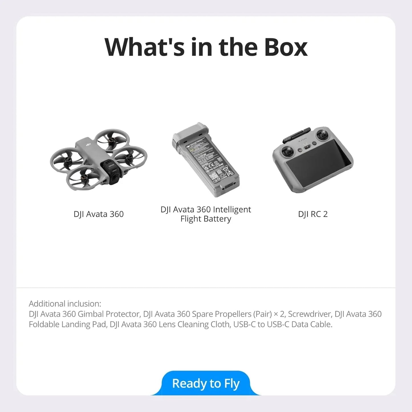 DJI Avata 360 (RC 2), 360° Drone With 1-Inch 8K 360° Imaging for FPV & Aerial Filming, 360° Camera Drone With Propeller Guard. Includes RC 2 With a Built-In Screen for Precise Control