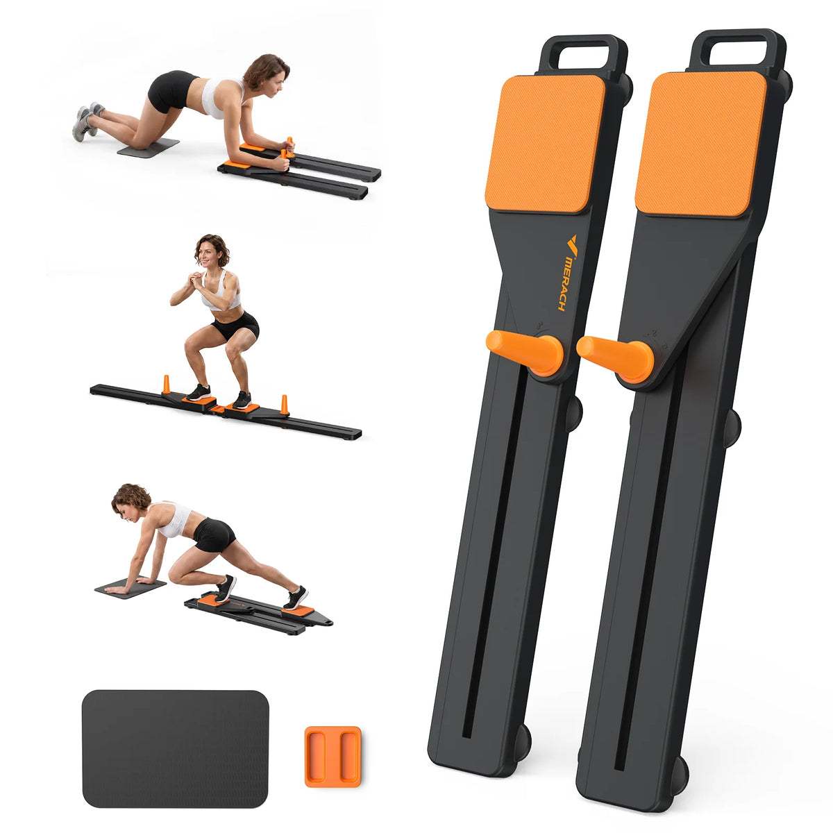 MERACH Pilates Reformer – Multifunctional Pilate Board with 120 kg Foldable, Mini Pilate Reformer for Abs, Arms and Legs, Pilates Table at Home Silence Desmontable, para Abdominales y Cuerpo Completo, Portátil para Entrena
