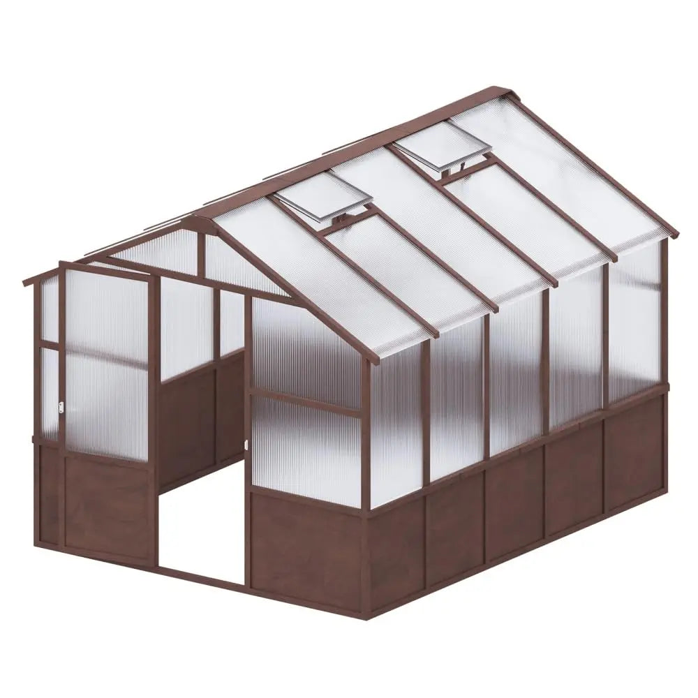 Walk-in Greenhouse Kit With Natural Cedar Frame And Polycarbonate Panels