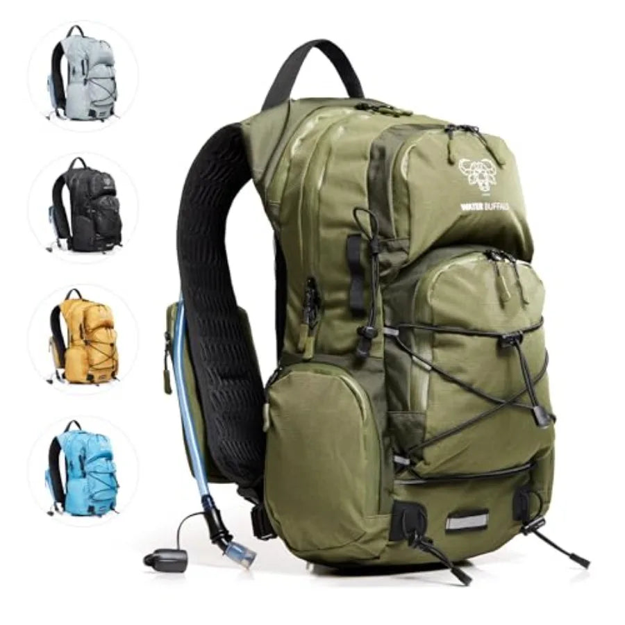 Hydration Backpack For Hiking 22L Water Bladder With Waterproof Zippers