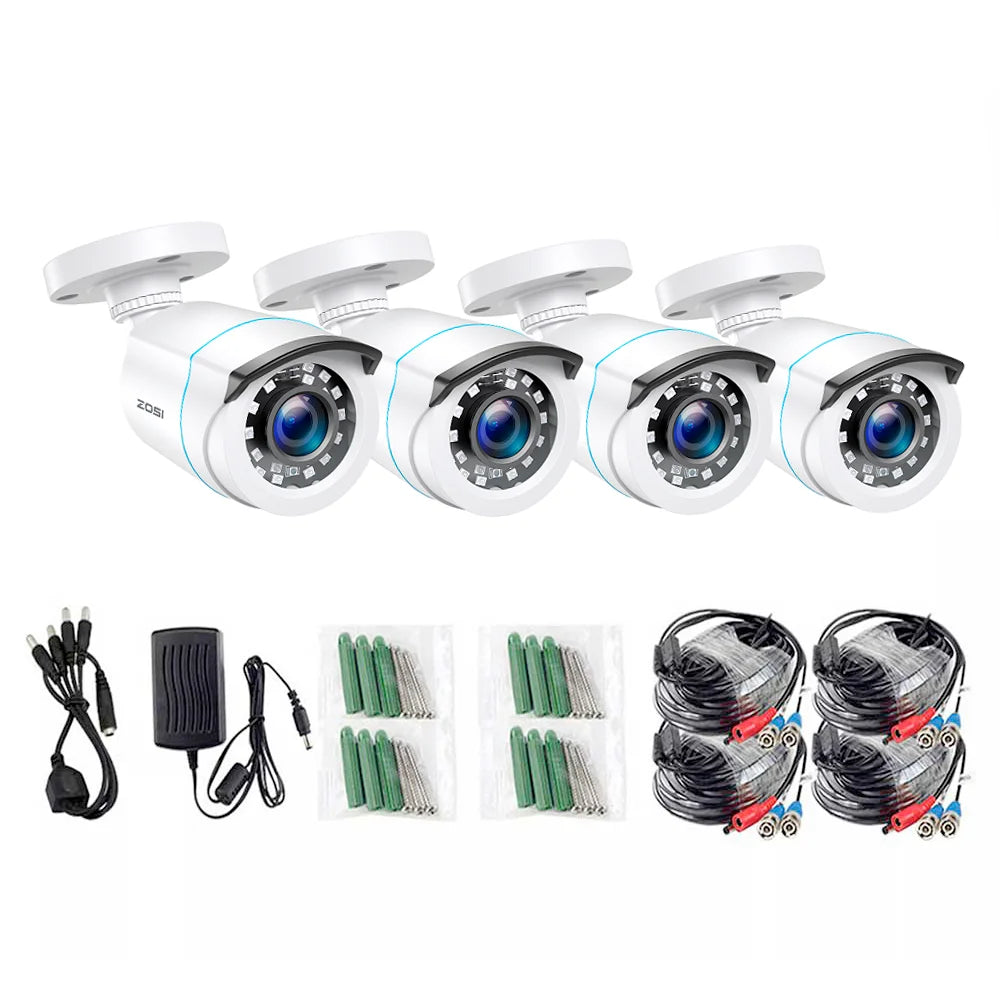 ZOSI 4 Pack 1080P TVI Security Cameras Analog CCTV DVR