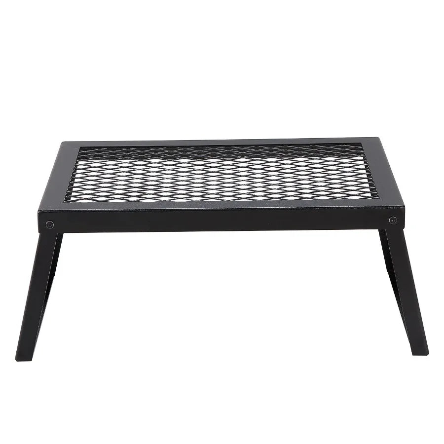 Folding Campfire Grill Heavy Duty Steel Mesh Grate 18 Portable Camping Grates Over Fire Pit Camp Fire Cooking Equipment with Le