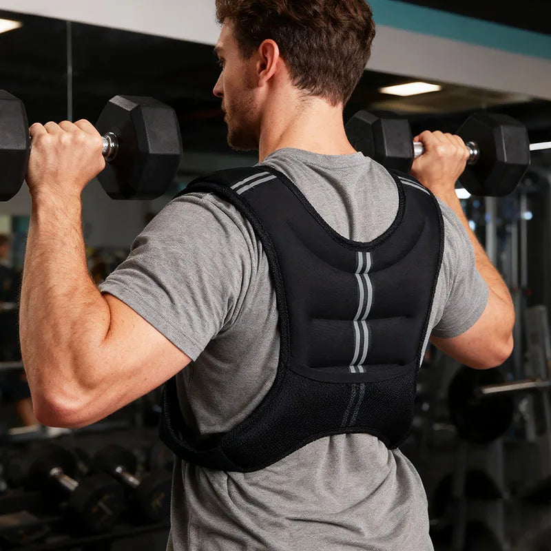 12lb Weight Vest with Reflective Stripe for Workout, Strength Training, Running, Fitness, Muscle Building, Weightlifting