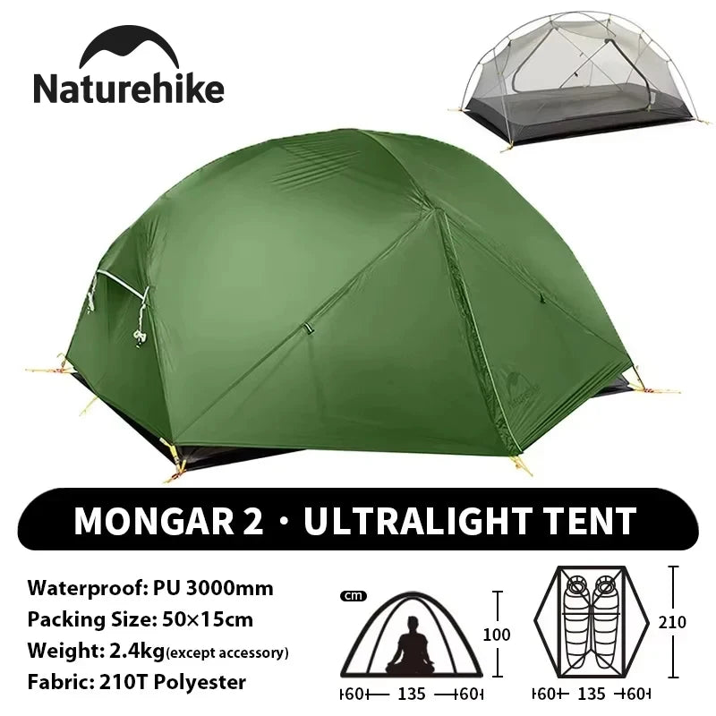 Naturehike Mongar 2 Person Backpacking Tent Ultralight Waterproof