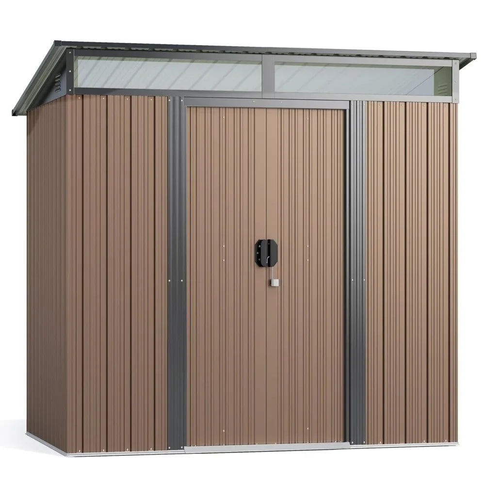 Metal Garden Storage Shed With Sliding Lockable Doors