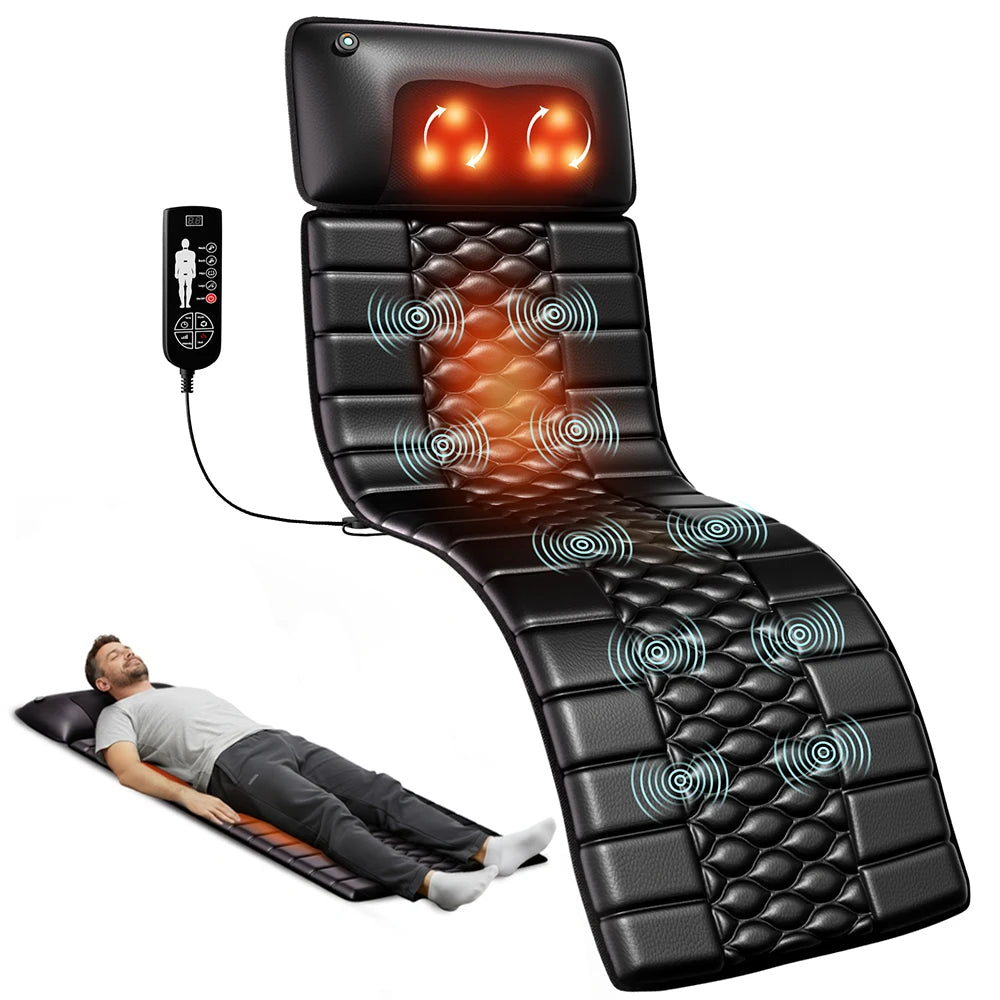 HOMEMASSA Shiatsu Full Body Massage Mat With Heat 10 Motors