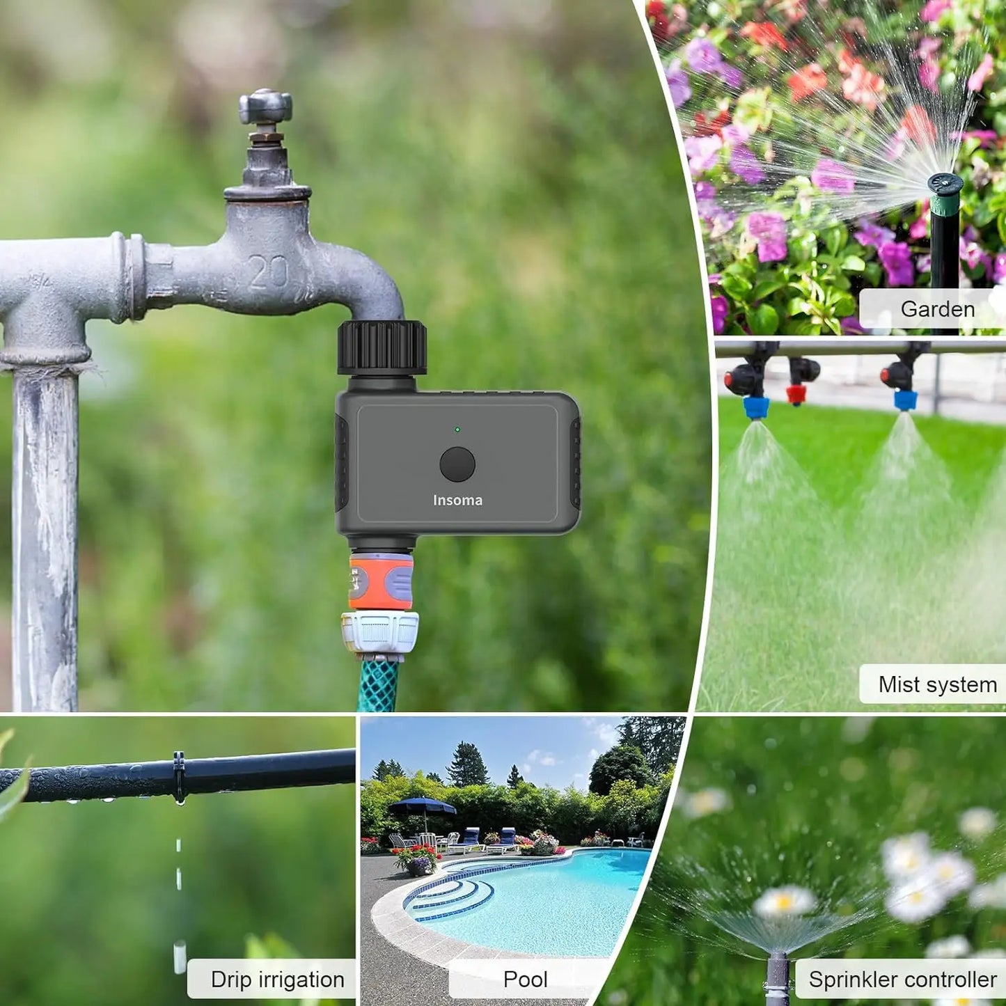 WiFi Automatic Garden Sprinkler Timer Remote Control Alexa Compatible