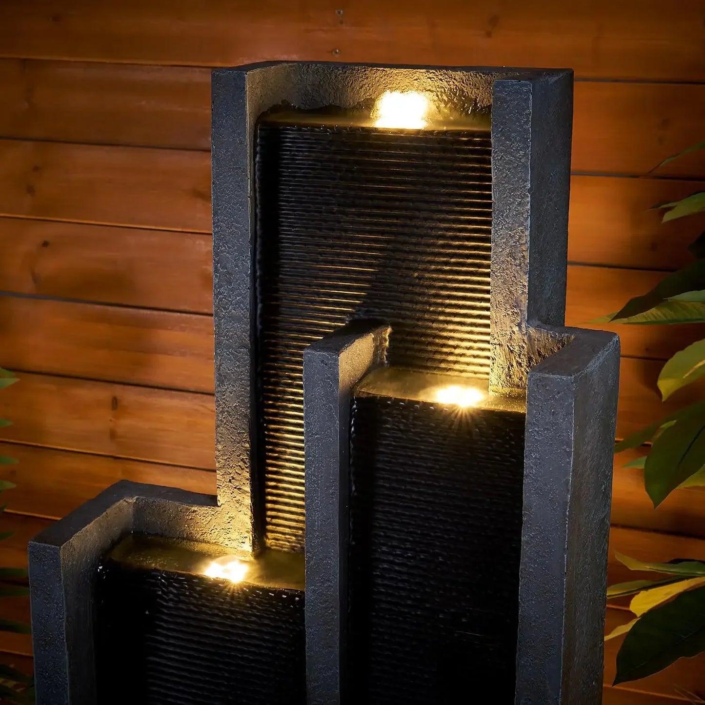 5 Tier Modern Water Fountain Indoor Outdoor Resin Garden Decor