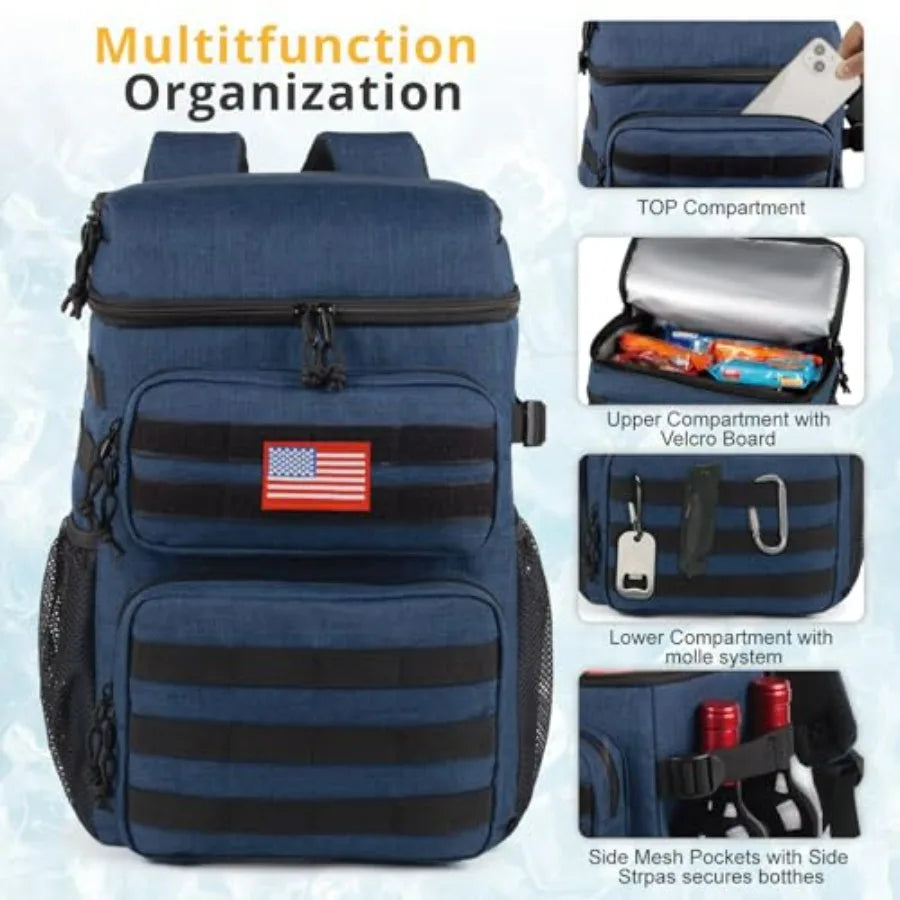Tactical Backpack Cooler Insulated Leakproof For Beach Travel Camping
