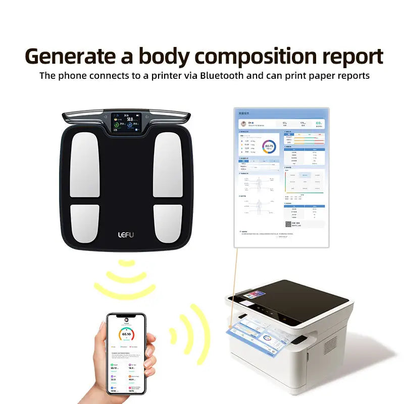 Smart Eight Electrode Digital Bathroom Scale With App Sync BMI