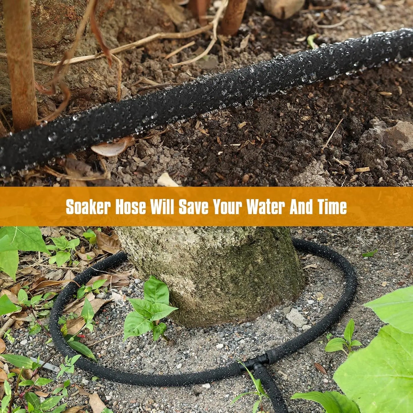 Soaker Hose With Solid Brass Connector Saves Water Up To 70 Percent For Gardens