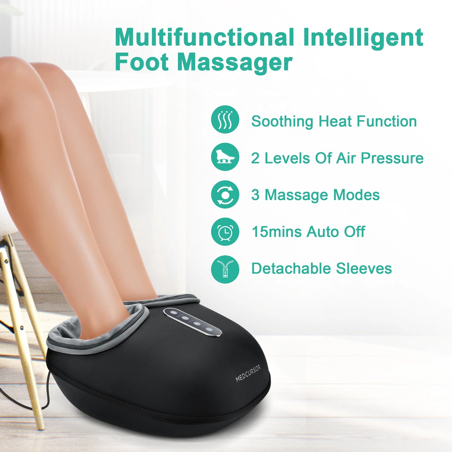 Medcursor Shiatsu Foot Massager With Heat Roller For Muscle Relaxation
