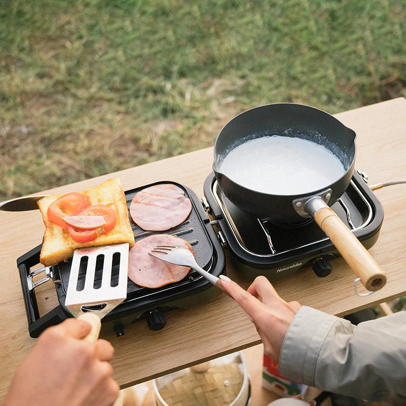 Naturehike Portable Two Burner Folding Camping Gas Stove With Griddle