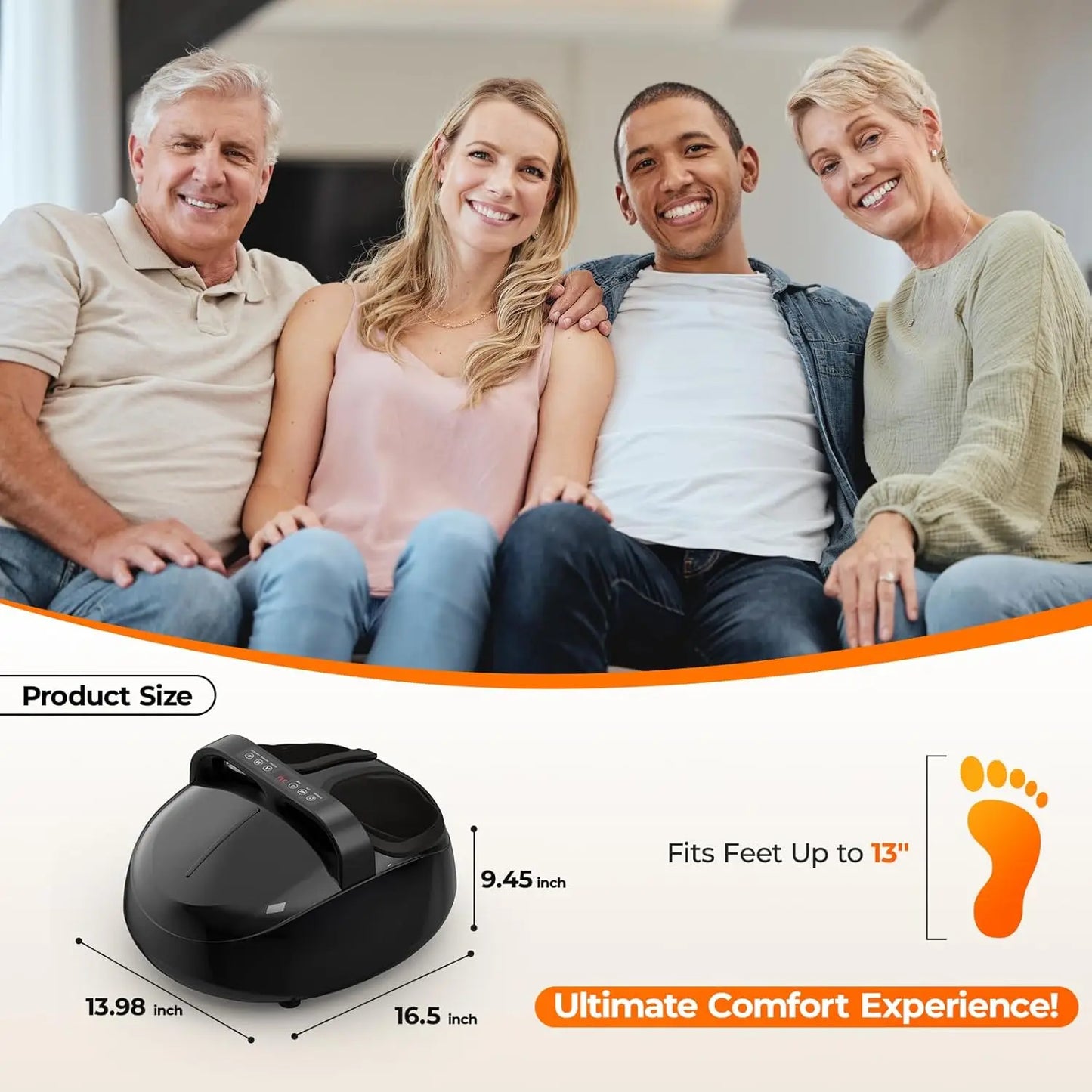 HTM Shiatsu Foot Massager With Kneading Heat And Air Pressure