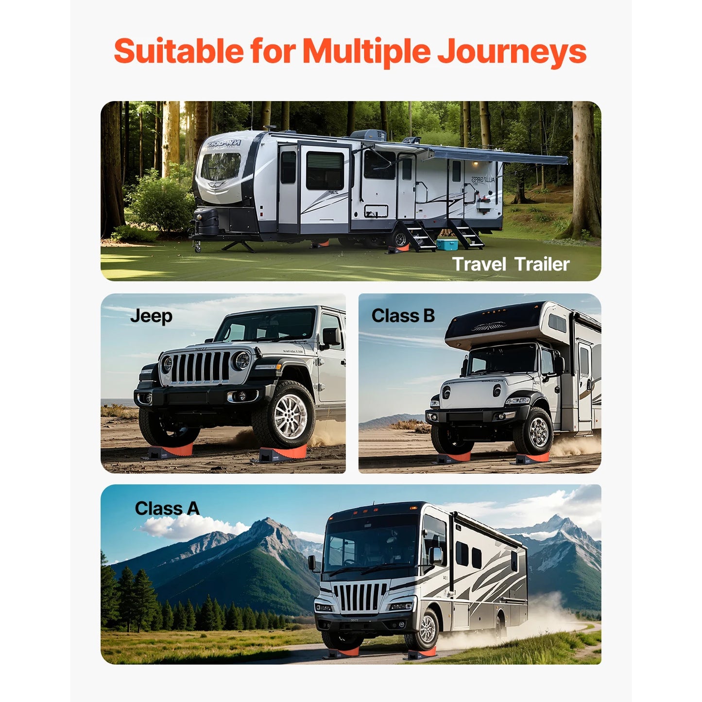 SucceBuy RV Camper Leveling Blocks With Anti Slip Mat