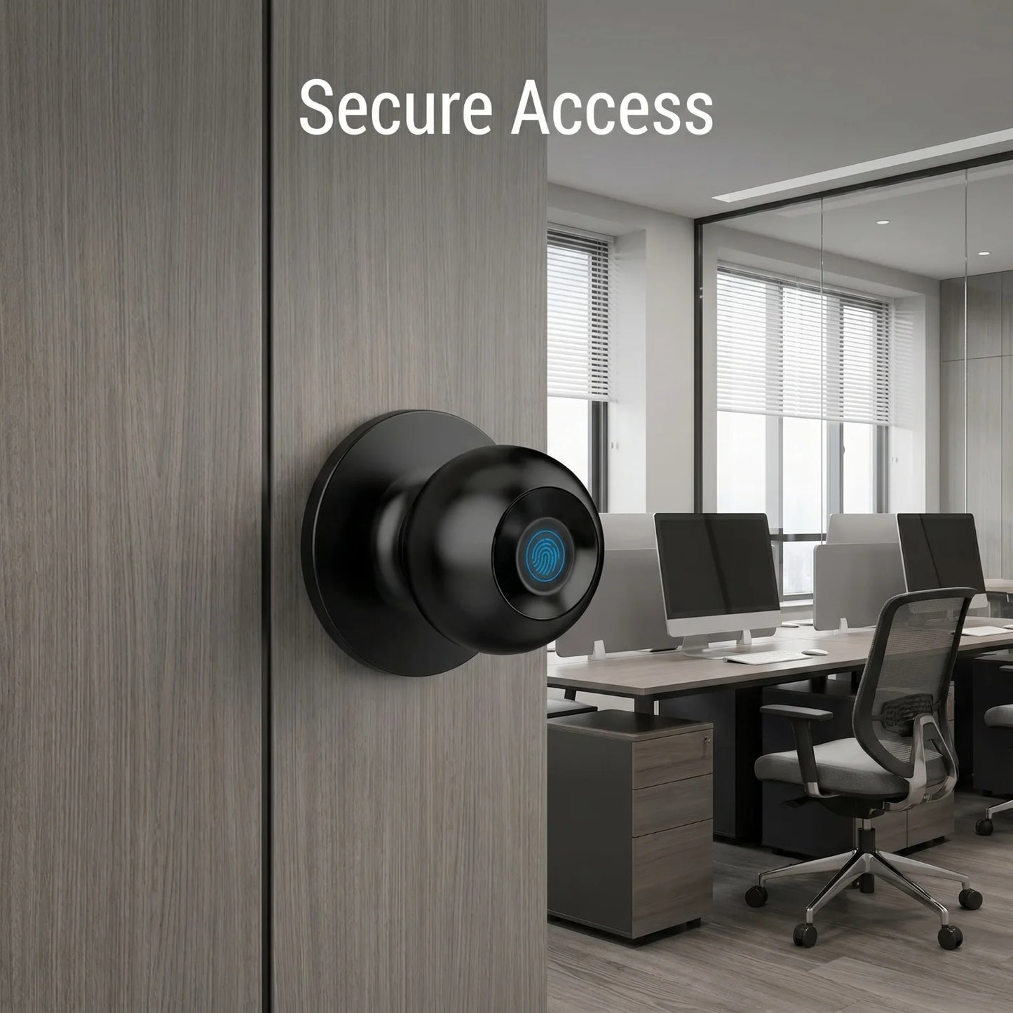 Tuya Smart Fingerprint Door Knob Lock WiFi App Remote Control Keyless Entry Smart Door Lock Temporary Password Unlock Biometric Round Knob Lock for Bedroom Apartment Office