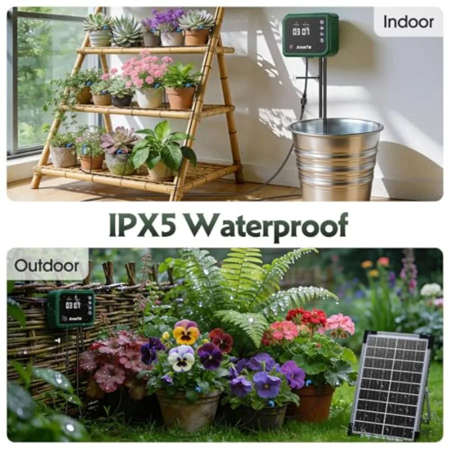 Solar Drip Irrigation System Garden Greenhouse Outdoor Automation