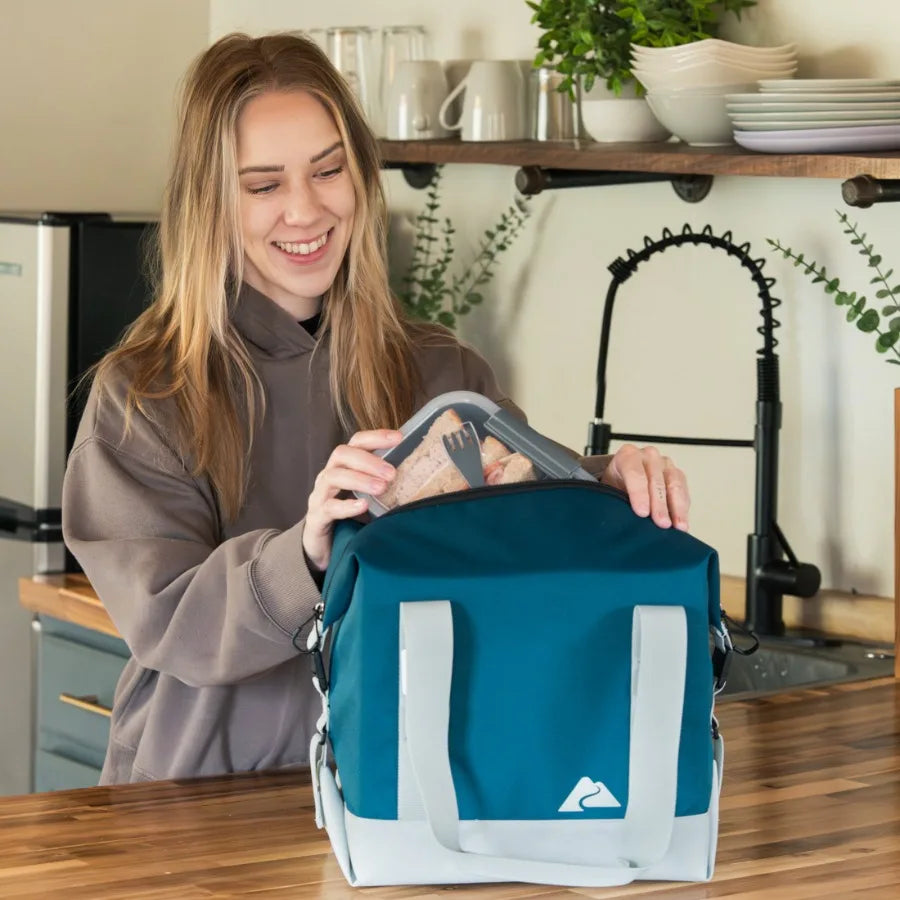 Soft-Sided Folding Cooler With Built-In Bottle Opener