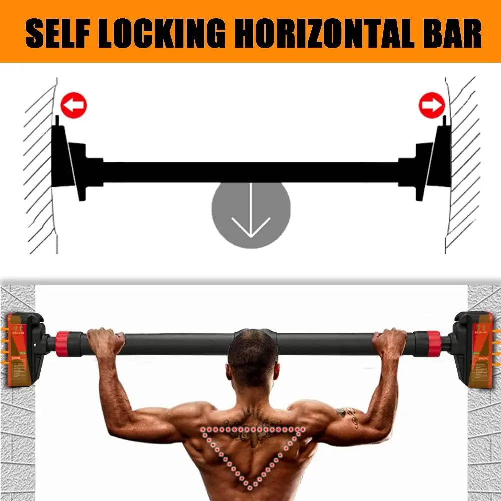 Adjustable Pull Up Bar For Doorway No Screw Chin Up Bar With Level Meter Max Load 440 Lbs Width From 27.6 To 42 Inches Strength Training Bar For Home Gym And Office