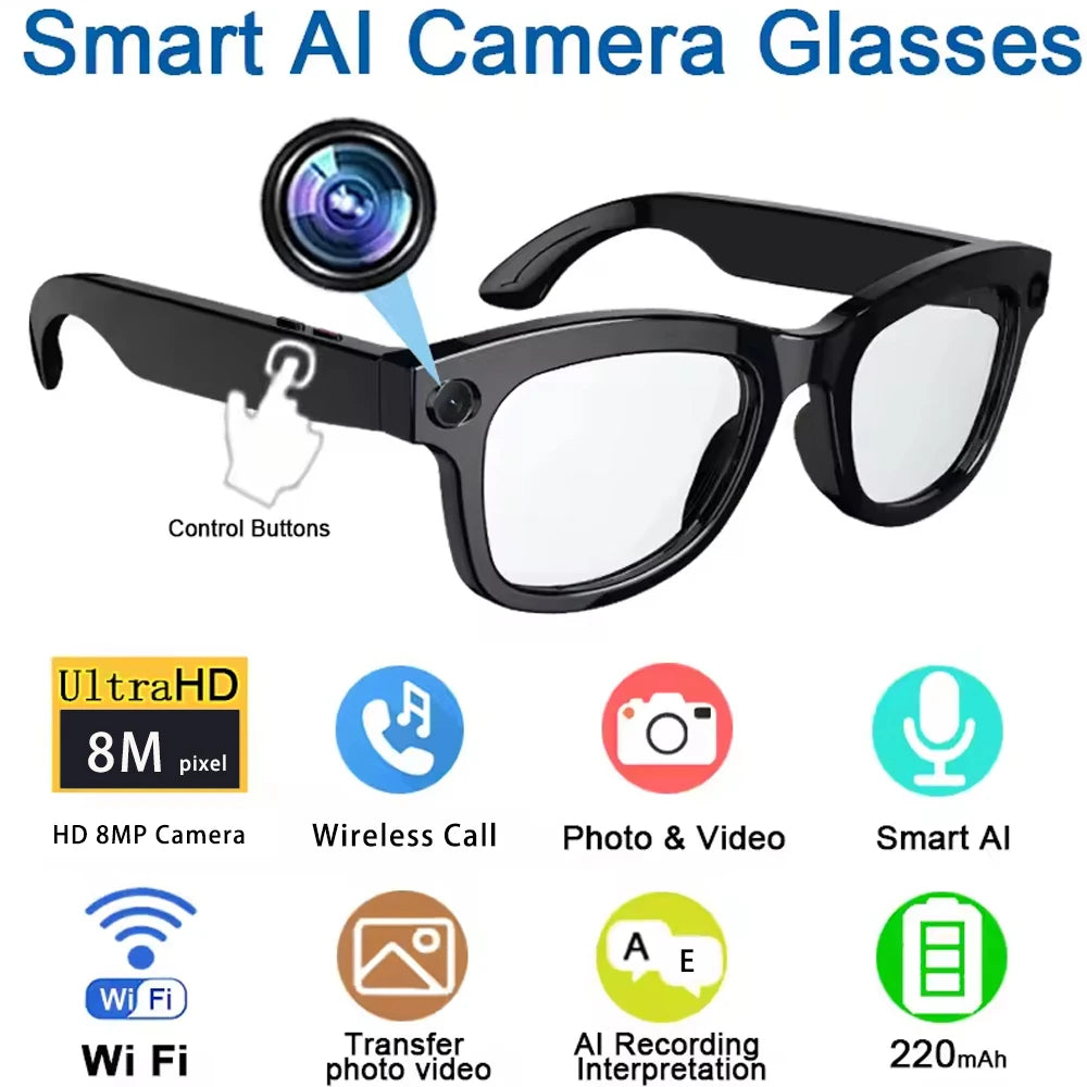 SENBONO Smart Glasses AI Translator With 8MP Camera 4K Video