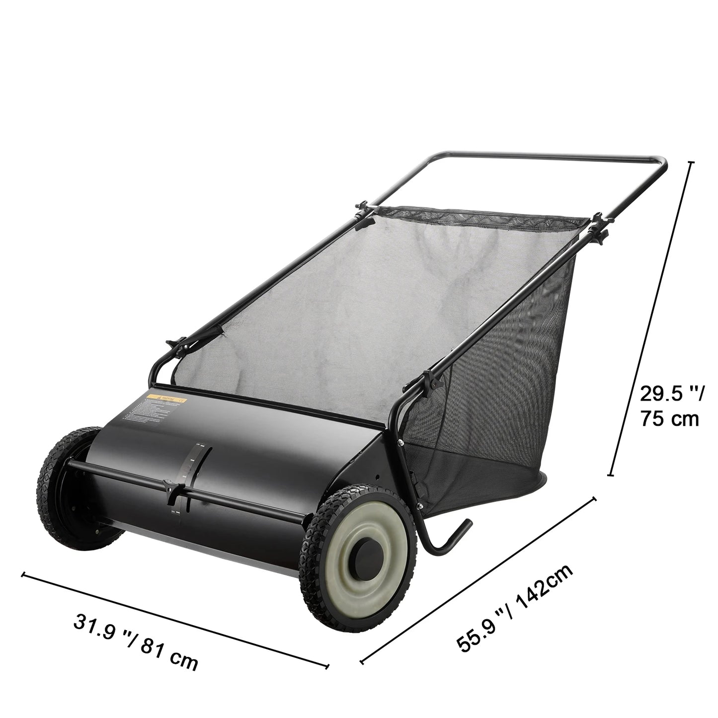SucceBuy Tow Behind Lawn Sweeper Large Capacity Leaf And Grass
