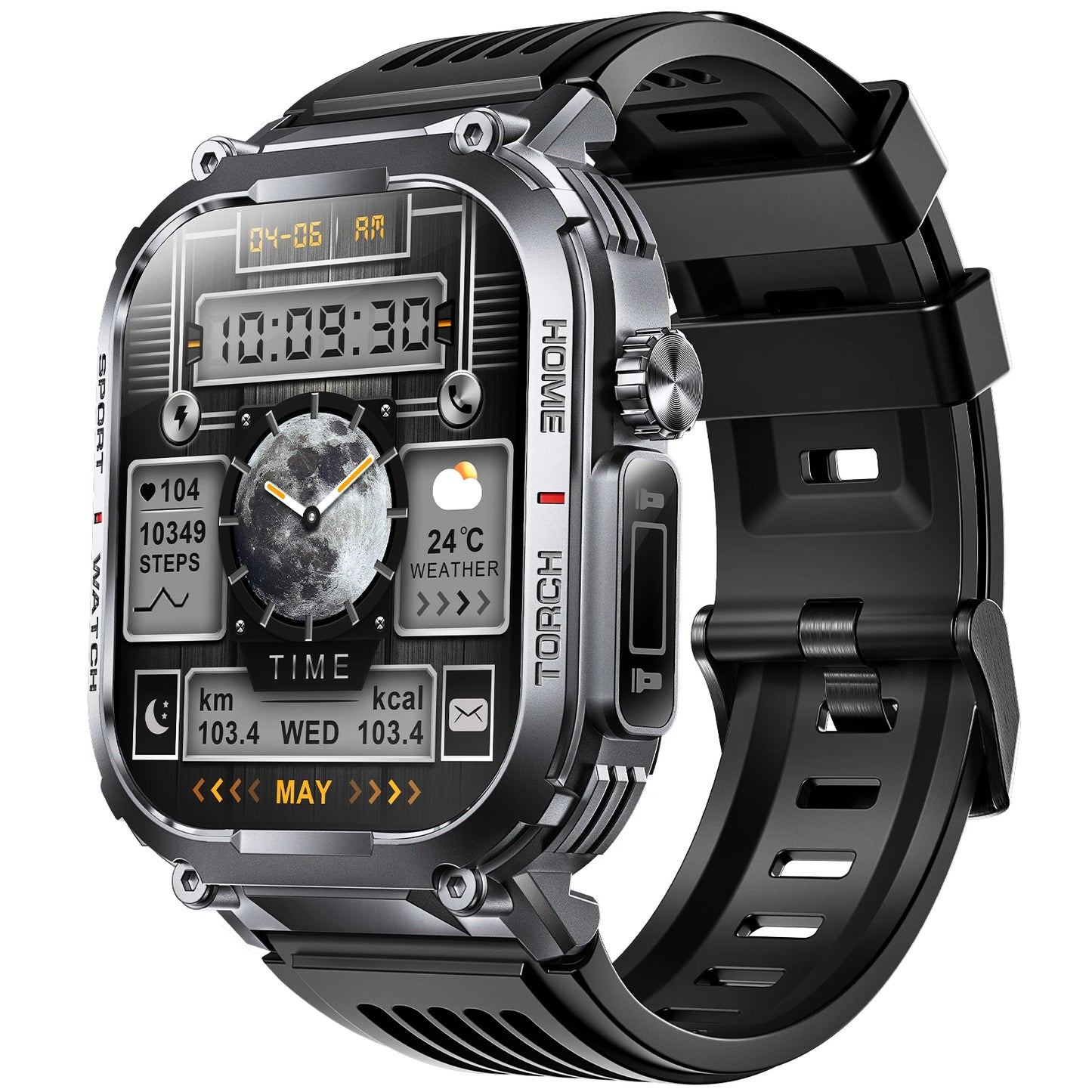 EIGIIS Smart Watch Men 3ATM Waterproof Compass Heart Rate Tracker