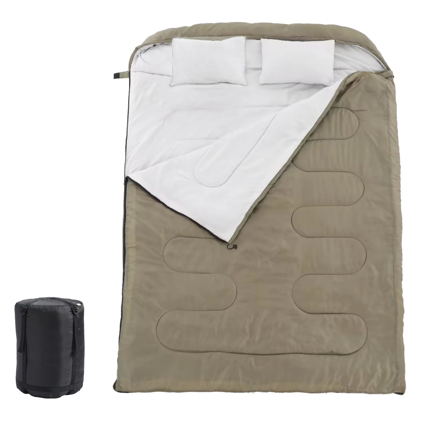 Lightweight Three Season Sleeping Bag With Pillow Portable For Hiking Fishing
