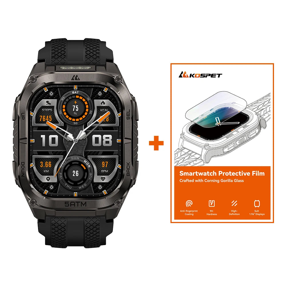 KOSPET Tank M4C Rugged Military GPS Smartwatch With Flashlight