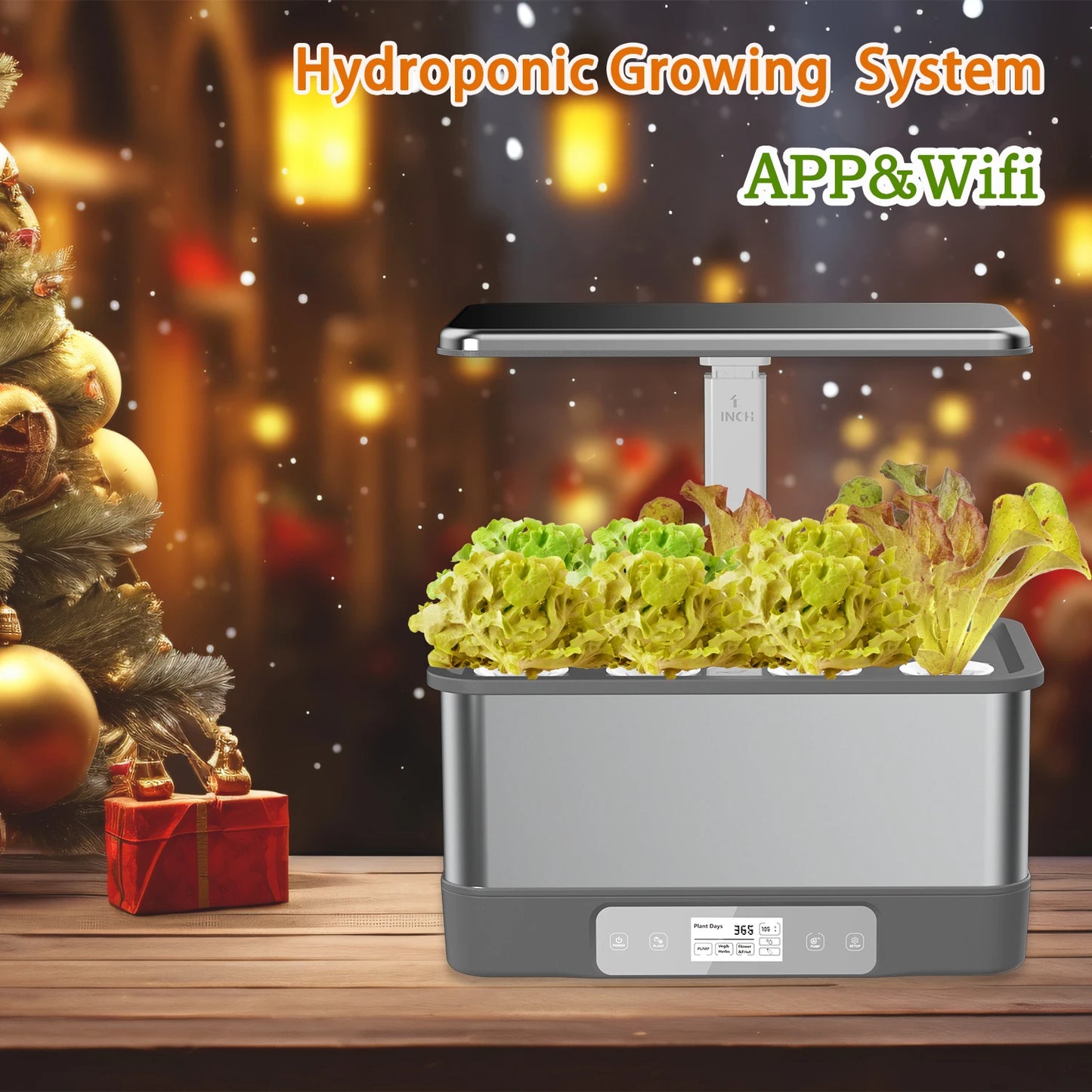 BHTNYOO Indoor Hydroponic Herbs Garden Kit With 8 Pods LED Light