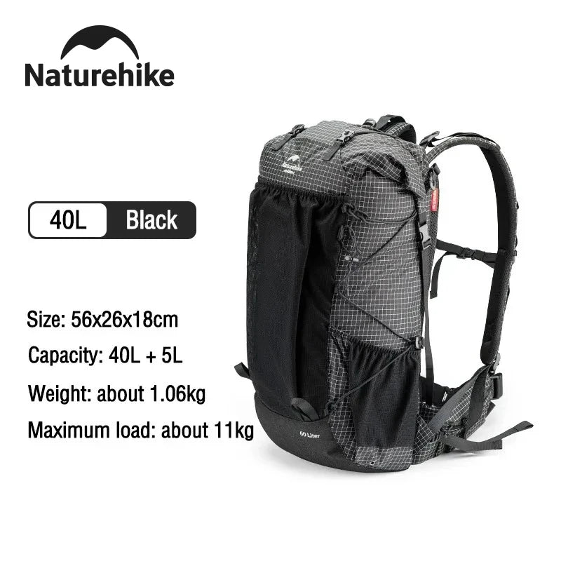 Naturehike Waterproof Mountain Backpack With Rain Cover For Hiking Travel