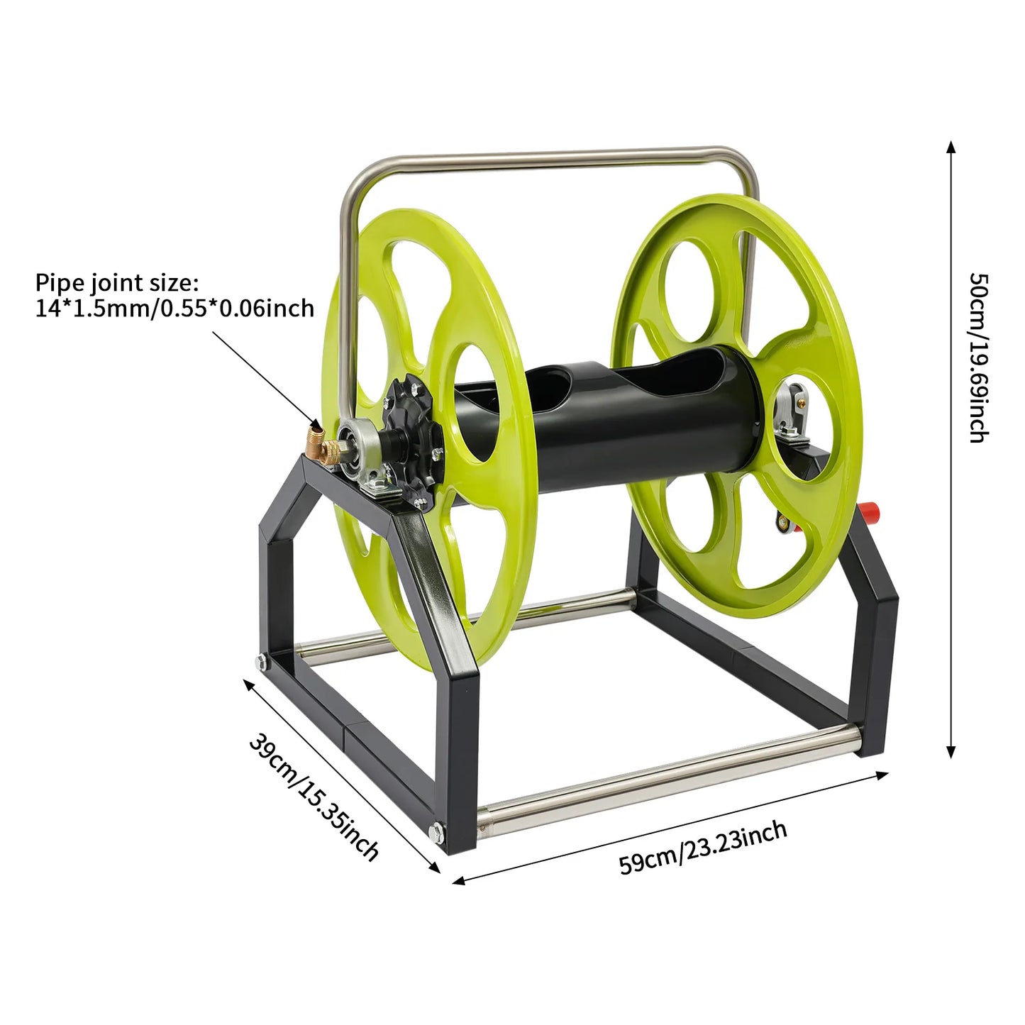 Metal Garden Hose Reel With 360 Degree Swivel And Crank