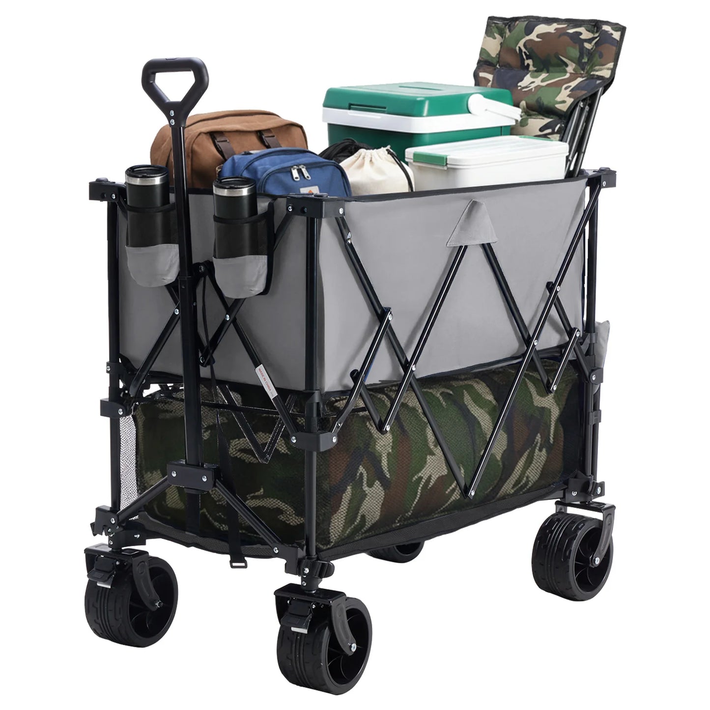 JHK Outdoor Double Decker Wagon Cart 440 Lb Capacity