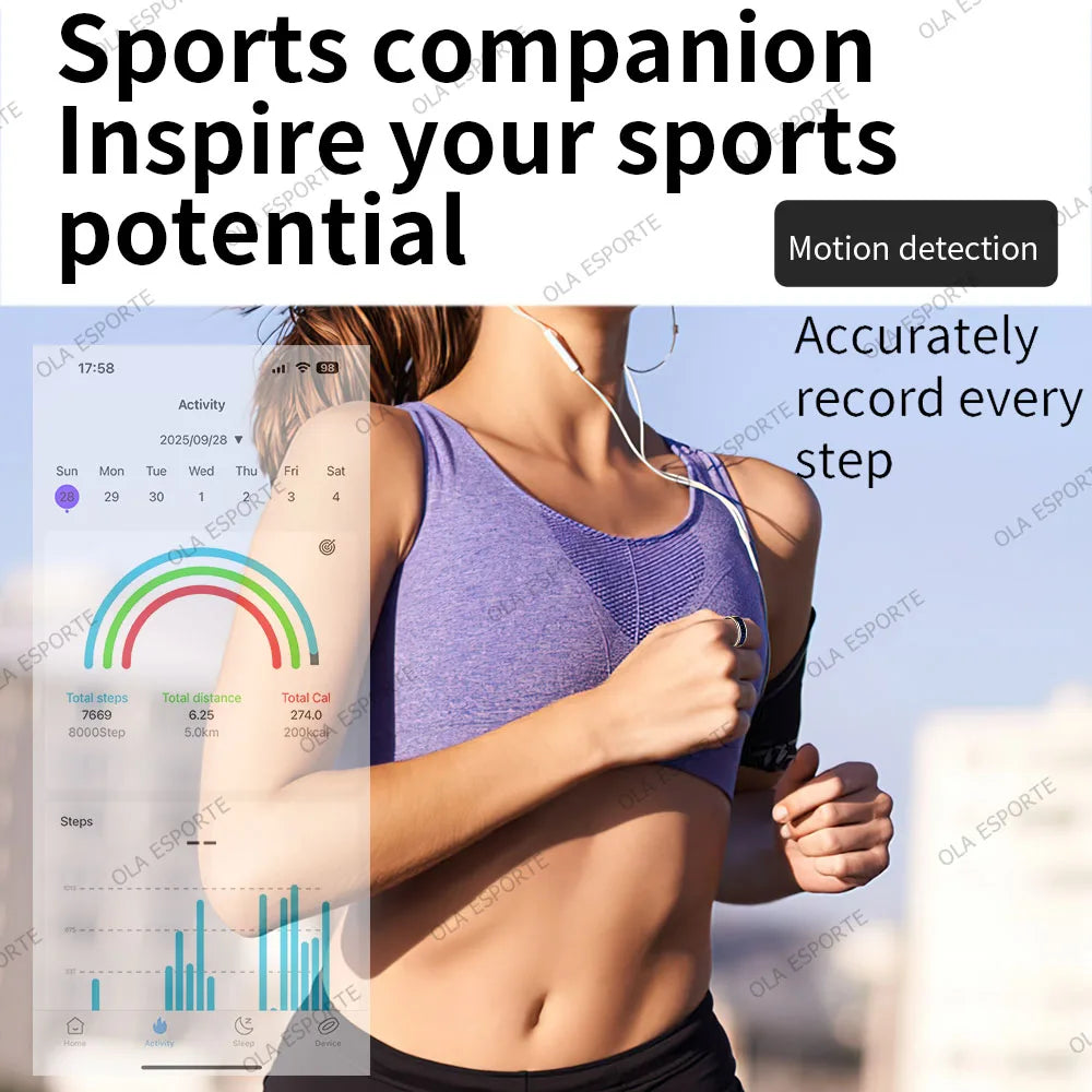 Ola Esporte Smart Ring Heart Rate Blood Oxygen Health Monitor