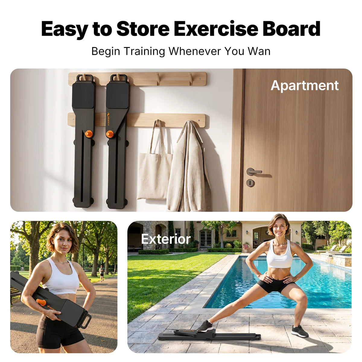 MERACH Pilates Reformer – Multifunctional Pilate Board with 120 kg Foldable, Mini Pilate Reformer for Abs, Arms and Legs, Pilates Table at Home Silence Desmontable, para Abdominales y Cuerpo Completo, Portátil para Entrena