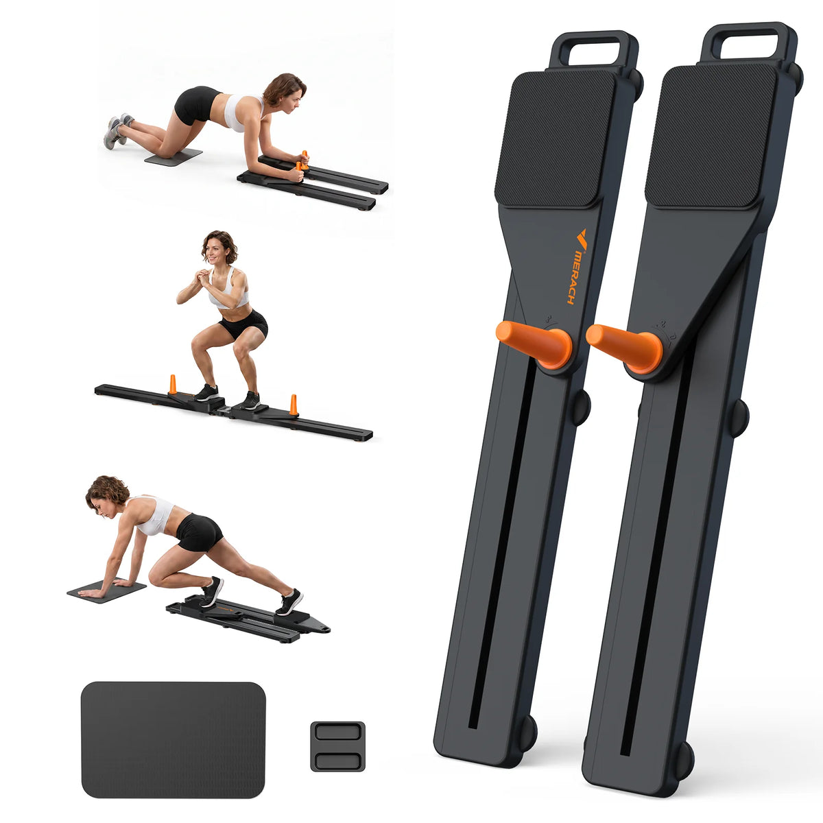 MERACH Pilates Reformer – Multifunctional Pilate Board with 120 kg Foldable, Mini Pilate Reformer for Abs, Arms and Legs, Pilates Table at Home Silence Desmontable, para Abdominales y Cuerpo Completo, Portátil para Entrena