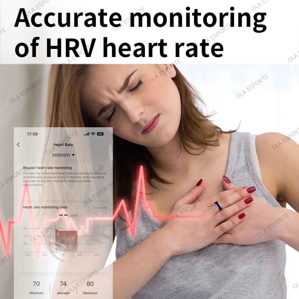 Ola Esporte Smart Ring Heart Rate Blood Oxygen Health Monitor