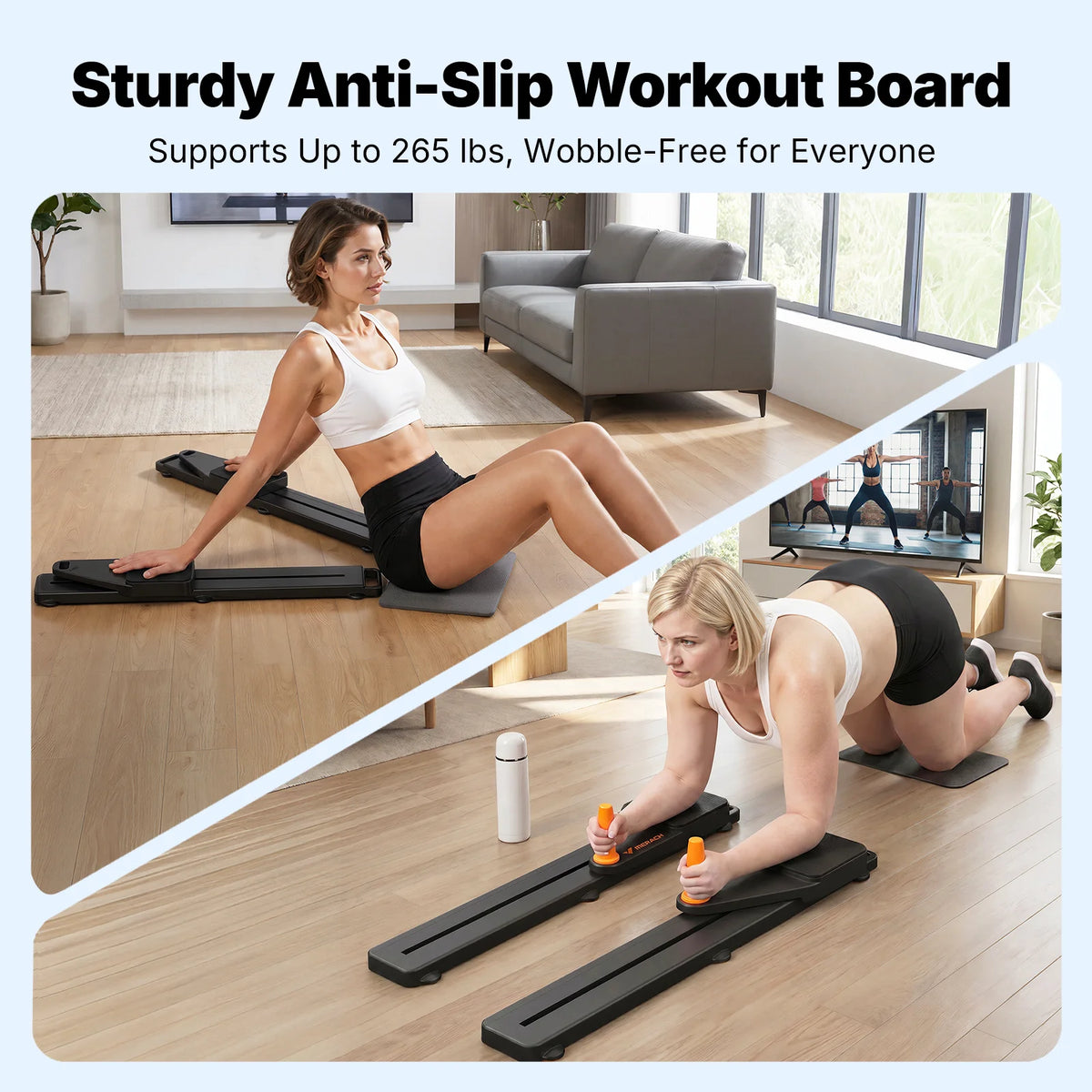 MERACH Pilates Reformer – Multifunctional Pilate Board with 120 kg Foldable, Mini Pilate Reformer for Abs, Arms and Legs, Pilates Table at Home Silence Desmontable, para Abdominales y Cuerpo Completo, Portátil para Entrena
