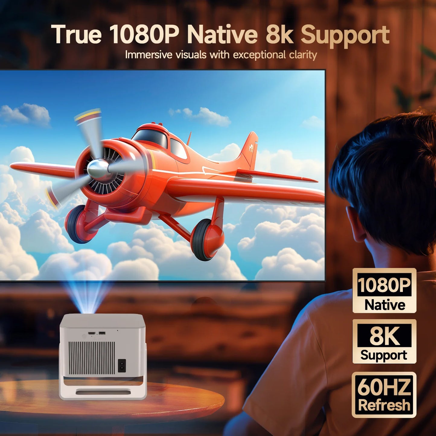 Magcubic Android Projector 900 ANSI Native 1080P Auto Focus 8K WiFi 6 BT 5.4