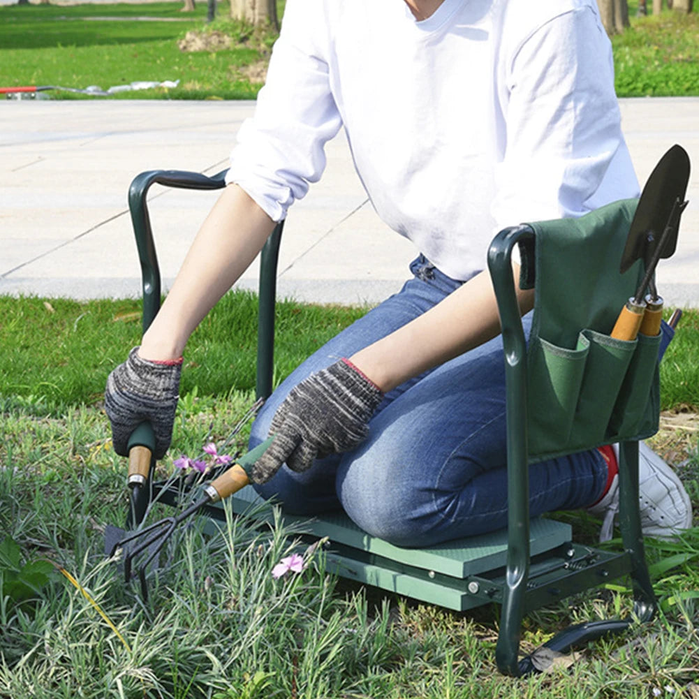 Heavy Duty Garden Kneeler Stool With Padded Seat Folding