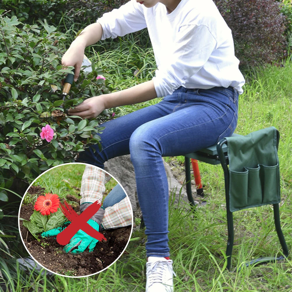 Heavy Duty Garden Kneeler Stool With Padded Seat Folding