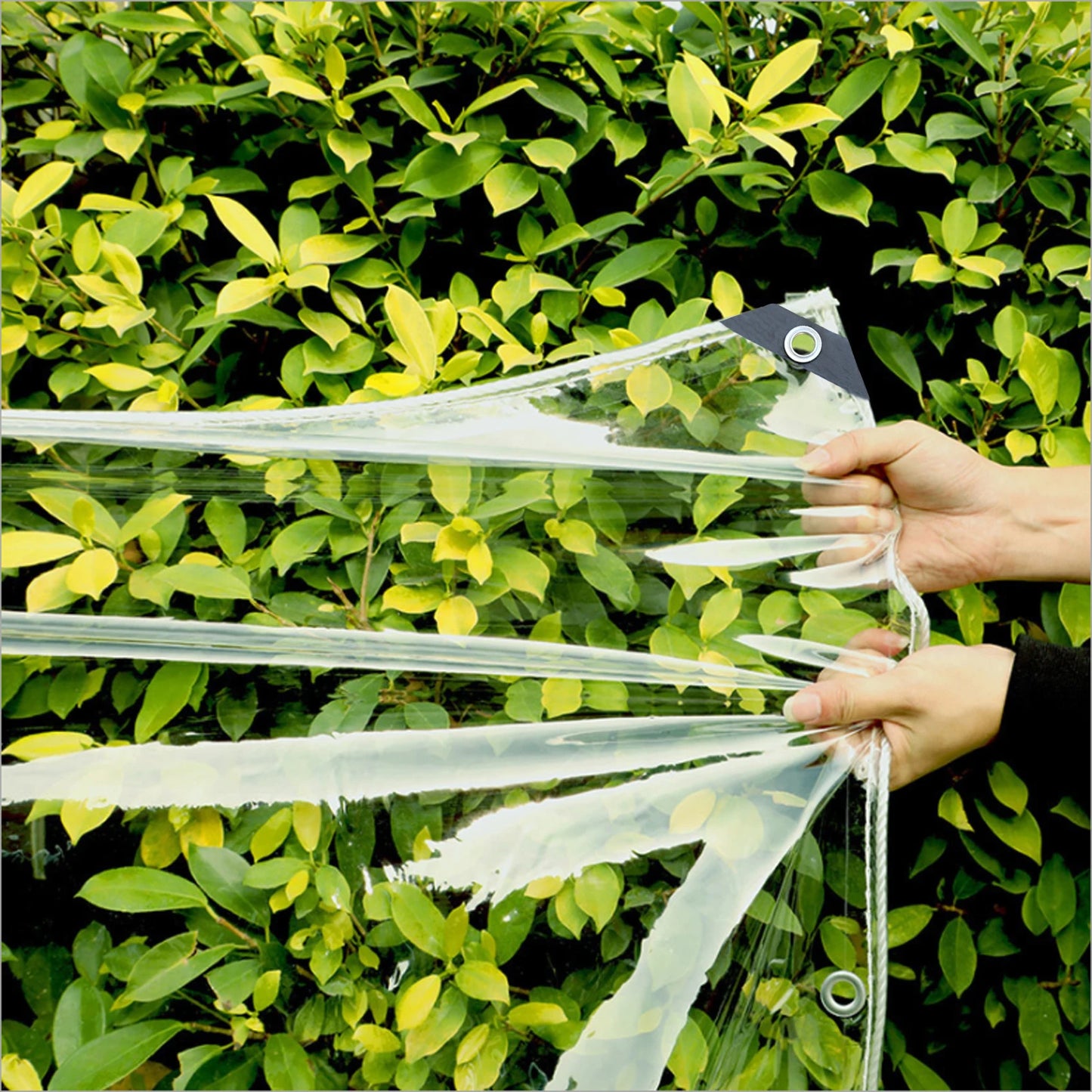 Clear PVC Tarpaulin Heavy Duty Waterproof Grommets Ropes