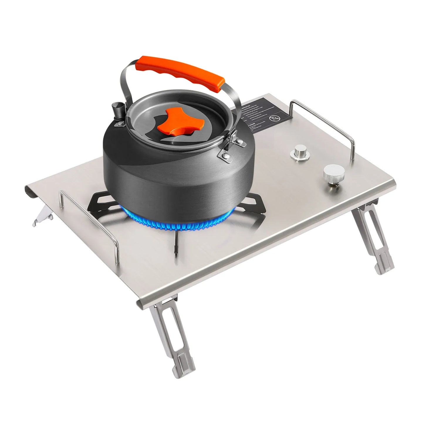 Portable Outdoor Folding Gas Stove 4 Foldable Leg Cotton Padded Storage Bag Insulated Handle Even Flame Holes Electronic Ignition Camping Cooker Infinitely Adjustable Flame Tabletop Inlay Gas Burner For Mountaineering Spring