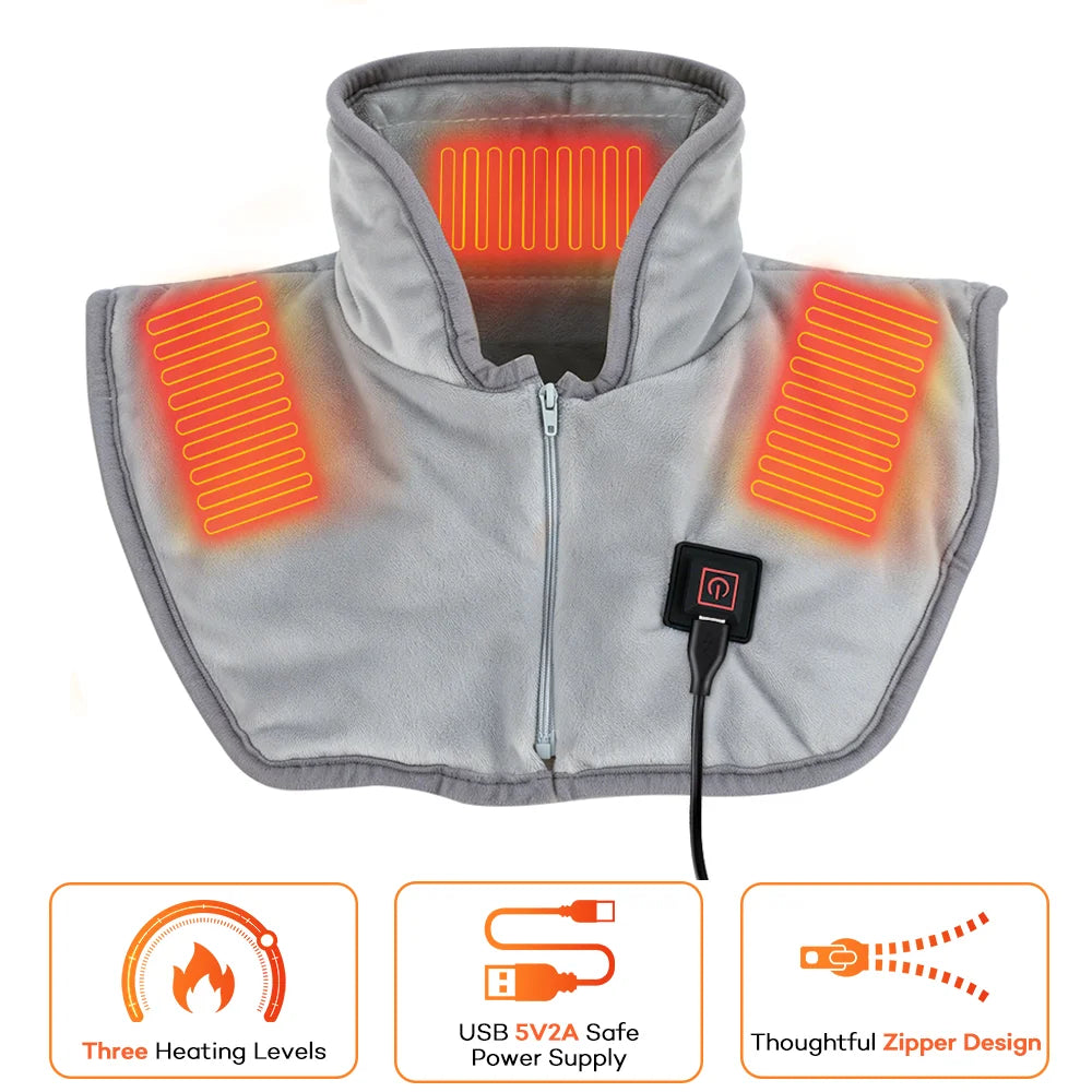 Heating Pad for Neck and Shoulders and Back Three Gear Hot Compress Cervical Shawl Warmer USB for Shoulder Neck Back Relax Brace