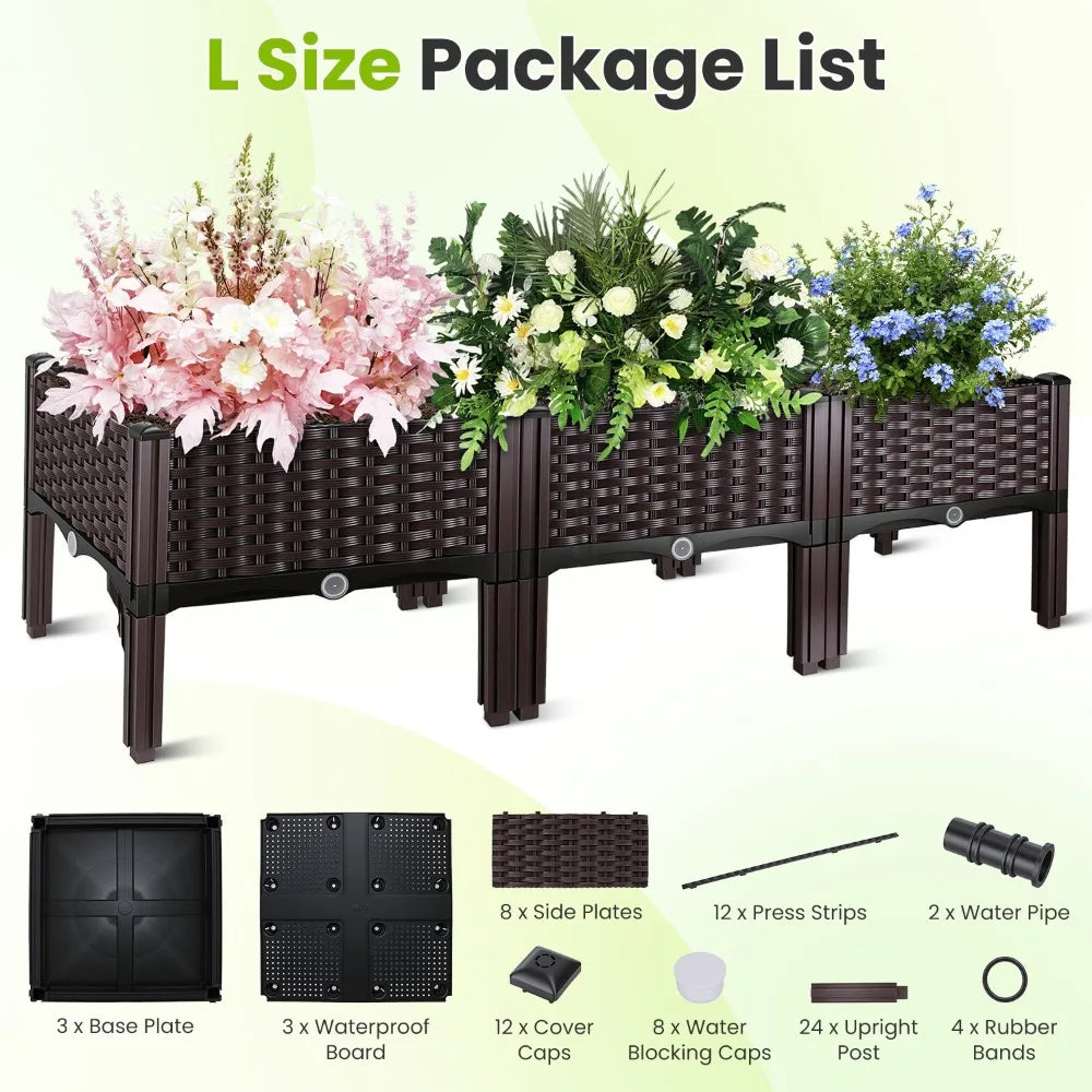 Raised Garden Bed Planter With Self Watering Elevated Design Outdoor
