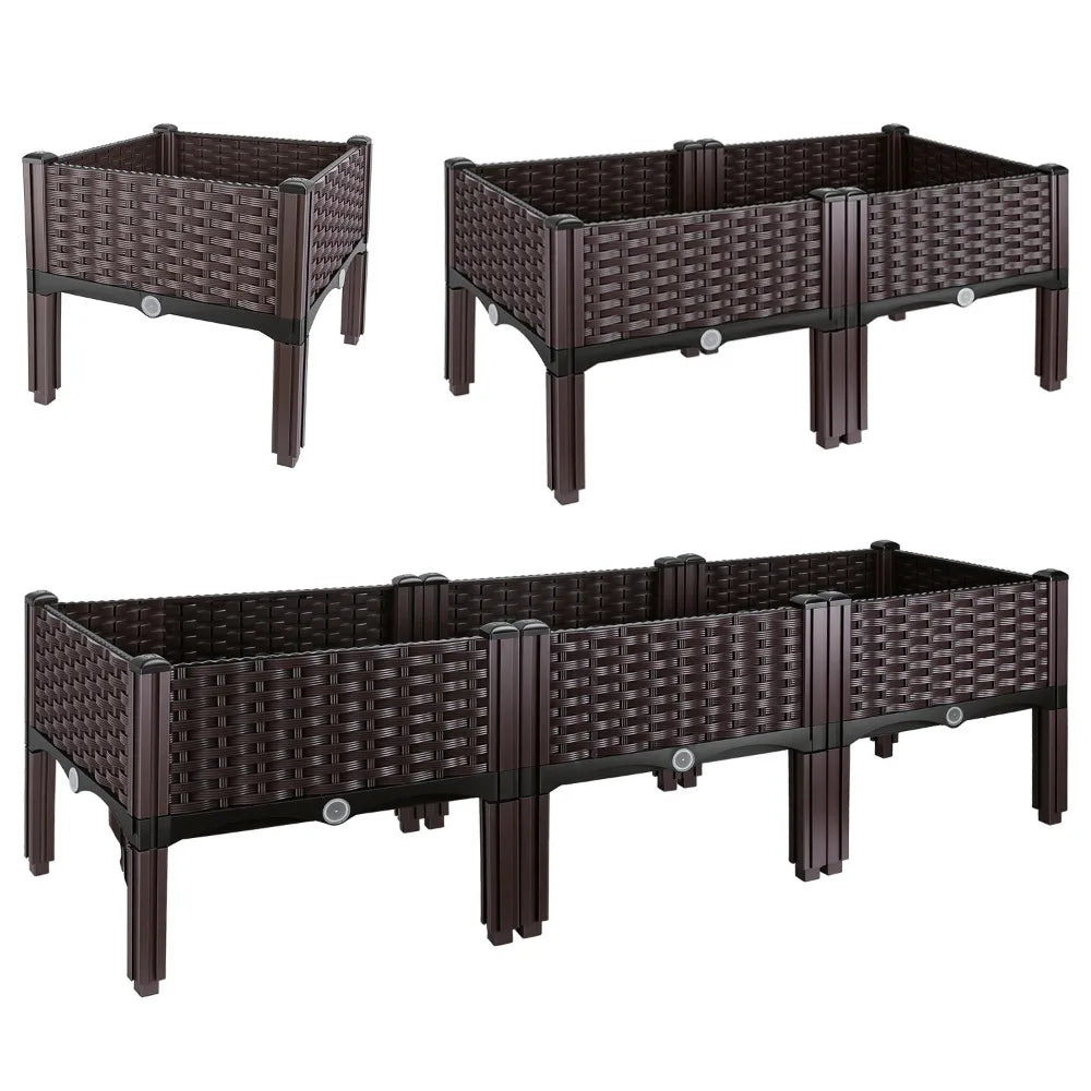 Raised Garden Bed Planter With Self Watering Elevated Design Outdoor