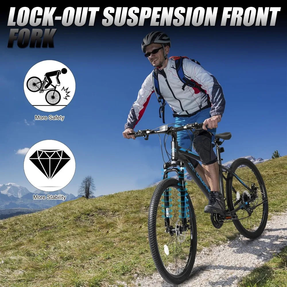CamPingSurvivals 26/27.5" Mountain Bike 21 Speed Bikes for Adults