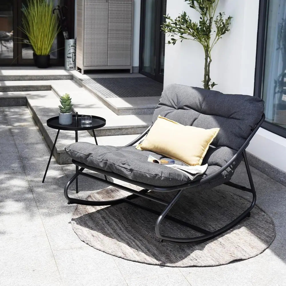 XMSJ Outdoor Metal Patio Rocking Chair For Indoor And Outdoor Use
