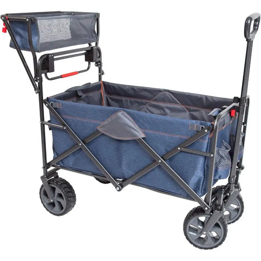 Push Pull Utility Wagon Portable Lightweight With Extra Large Wheels