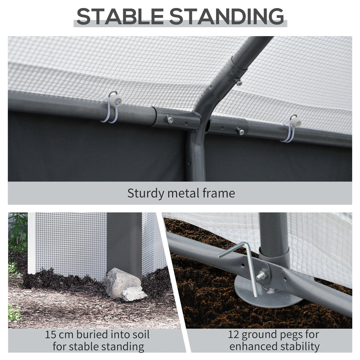 Outsunny Walk In Garden Greenhouse With Heavy Duty Steel Frame