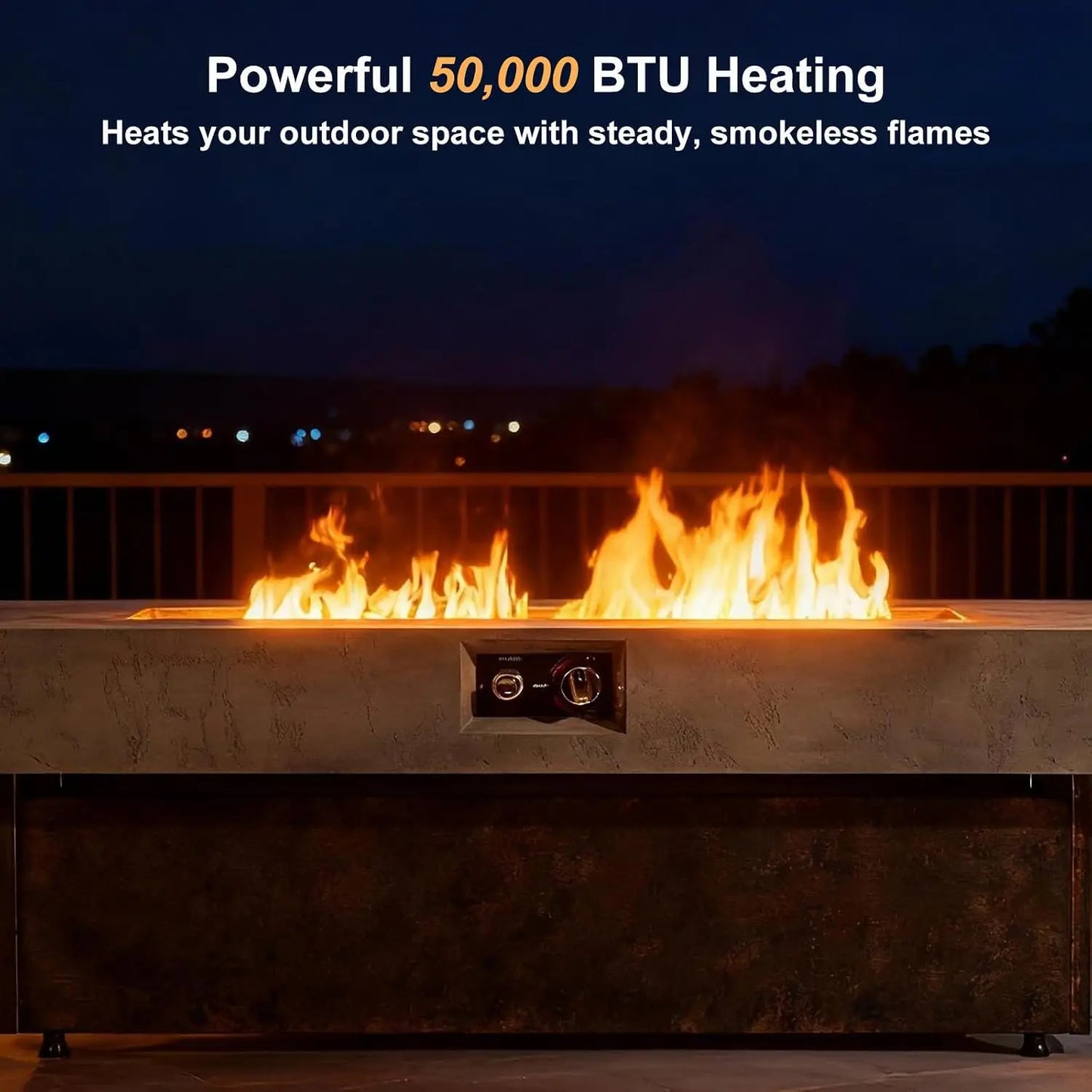 Outdoor Propane Fire Pit Table 50,000 BTU for Patio